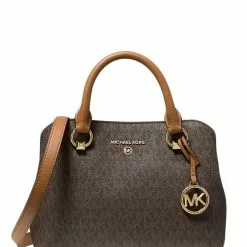 Michael Kors Edith Small Logo Satchel - Brown