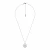 Michael Kors MK Pave and Mother of Pearl Logo Pendant Necklace MKC1324AH040
