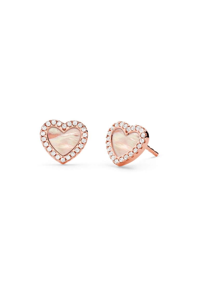Michael Kors Love Pave and Mother of Pearl Heart Earrings MKC1340A6791 3 Michael Kors Love Pave and Mother of Pearl Heart Earrings MKC1340A6791