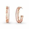 Michael Kors Women's Double Row 14k Rose Gold-plated Sterling Silver Hoop Earrings MKC1014AN791