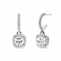 Michael Kors Sterling Silver Cushion-Cut Drop Earrings MKC1406AN040