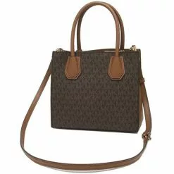 Michael Kors Mercer Medium Logo and Leather Accordion Crossbody Bag 35S1GM9M2B Brown -Michael Kors store online michael kors 1107 9094706 5