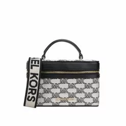 Michael Kors JET SET ITEM Medium canvas and leather Ladies carry a box bag on one shoulder 35S2GTTC6J