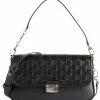 Michael Kors Bradshaw Small Woven Leather Shoulder Bag - Black