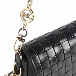 Michael Kors Bradshaw Small Woven Leather Shoulder Bag - Black -Michael Kors store online michael kors 1824 1729836 4