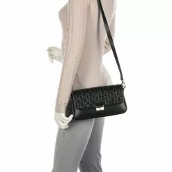 Michael Kors Bradshaw Small Woven Leather Shoulder Bag - Black -Michael Kors store online michael kors 1824 1729836 5