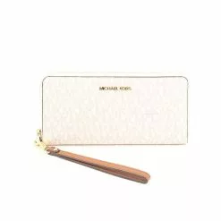 Michael Kors Large Signature Jet Set Travel 35F8GTVT3B Continental Wallet In Vanilla