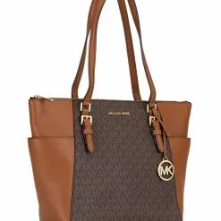 Michael Kors Charlotte Large Tote Bag In Signature - Brown -Michael Kors store online michael kors 2142 7907965 3