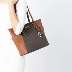 Michael Kors Charlotte Large Tote Bag In Signature - Brown -Michael Kors store online michael kors 2142 7907965 4