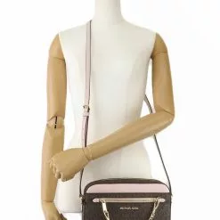 Michael Kors Jet Set Item Signature Large Chain Crossbody Bag - Brown/Pink -Michael Kors store online michael kors 2214 6031185 5