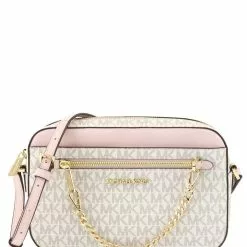 Michael Kors Jet Set Item Signature Large Chain Crossbody Bag - Power Blush