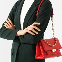 Michael Kors Cece Medium Leather Shoulder Bag - Bright Red -Michael Kors store online michael kors 2308 4373306 5