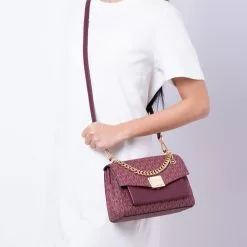 Michael Kors Lita Medium Two-Tone Logo Crossbody Bag - Merlot -Michael Kors store online michael kors 2351 8797306 5