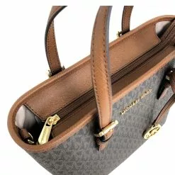 Michael Kors Jet Set Travel Extra-Small Logo Top Zip Tote Bag - Brown -Michael Kors store online michael kors 2413 5597006 4