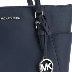 Michael Kors Charlotte Large Top Zip Tote Bag - Navy -Michael Kors store online michael kors 2450 0616606 5