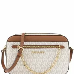 Michael Kors Jet Set Item Signature Large Chain Crossbody Bag - Vanilla