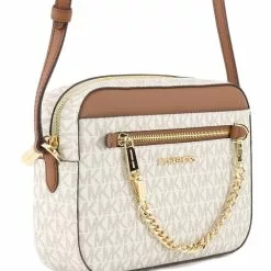 Michael Kors Jet Set Item Signature Large Chain Crossbody Bag - Vanilla -Michael Kors store online michael kors 2475 8824116 3
