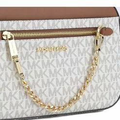 Michael Kors Jet Set Item Signature Large Chain Crossbody Bag - Vanilla -Michael Kors store online michael kors 2475 8824116 5