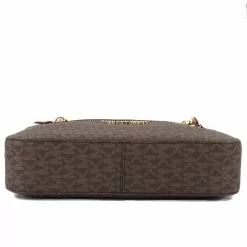 Michael Kors Jet Set Item Signature Large Chain Crossbody Bag - Dark Brown/Red -Michael Kors store online michael kors 2557 4863526 5