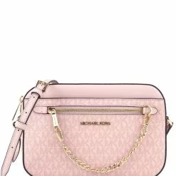 Michael Kors Jet Set Item Signature Large Chain Crossbody Bag - Powder Blush