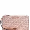 Michael Kors Jet Set Travel Large Double Zip Wristlet In Signature - Rose Gold -Michael Kors store online michael kors 2848 0447936 1