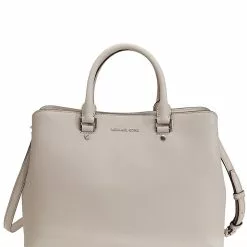 Michael Kors Savannah Large Saffiano Leather Satchel - Cement