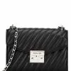 Michael Kors Rose Medium Quilted Shoulder Bag - Black(Silver Logo)