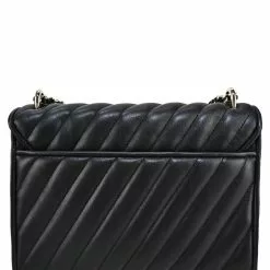 Michael Kors Rose Medium Quilted Shoulder Bag - Black(Silver Logo) -Michael Kors store online michael kors 3026 4300336 3
