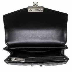 Michael Kors Rose Medium Quilted Shoulder Bag - Black(Silver Logo) -Michael Kors store online michael kors 3026 4300336 4