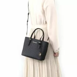 Michael Kors Jet Set Travel Extra-Small Logo Top-Zip Tote Bag - Black -Michael Kors store online michael kors 3054 0294636 8