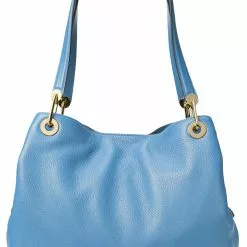 Michael Kors Raven Large Leather Shoulder Bag in South Pacific