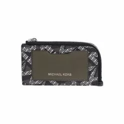 Michael Kors Men's L-Zip 36F1LCOE6B Card Case In Olive Multi