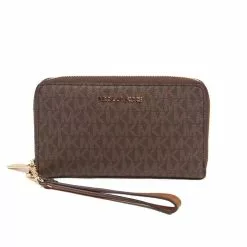 Michael Kors Signature Large Multifunction 35F8GTVW9B Phone Case Wallet In Brown Acorn