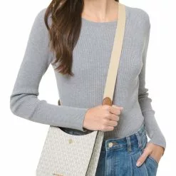 Michael Kors Briley Small Logo Messenger Bag Vanilla 35S1G7BM1B -Michael Kors store online michael kors 5267 1441626 5