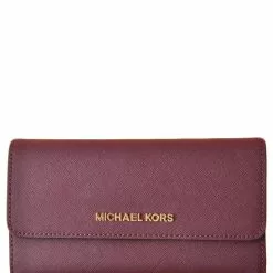Michael Kors Jet Set Travel Large Trifold Wallet - Merlot
