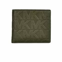 Michael Kors Men's Cooper Logo Embossed Leather Billfold Wallet Olive 36F2LCOF1L