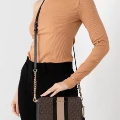 Michael Kors Ginny Medium Logo Stripe Crossbody Bag (hz) -Michael Kors store online michael kors 5838 8917836 6