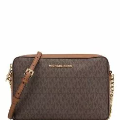 Michael Kors Jet Set Signature Large East West Crossbody - Brown
