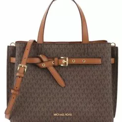 Michael Kors Emilia Large Logo Satchel - Brown