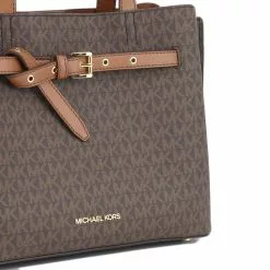 Michael Kors Emilia Large Logo Satchel - Brown -Michael Kors store online michael kors 6676 9107736 4