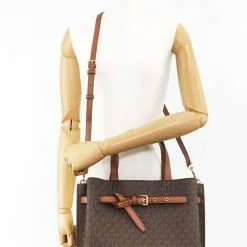 Michael Kors Emilia Large Logo Satchel - Brown -Michael Kors store online michael kors 6677 9107736 6