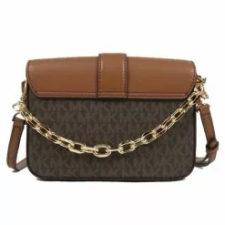 Michael Kors Signature Small Carmen 35S2GNMC0B Flap Crossbody Bag In Brown Acorn -Michael Kors store online michael kors 7102 9640126 4