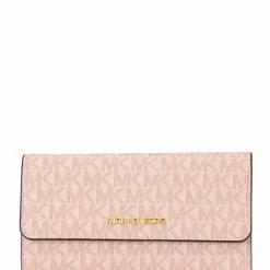 Michael Kors Jet Set Travel Large Trifold Wallet In Signature - Ballet