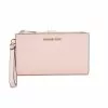 Michael Kors Jet Set Travel Double Zip Wristlet Phone Wallet Powder Blush 35F8GTVW0L