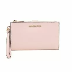 Michael Kors Jet Set Travel Double Zip Wristlet Phone Wallet Powder Blush 35F8GTVW0L