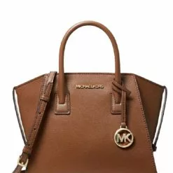 Michael Kors Avril Small Leather Top-Zip Satchel