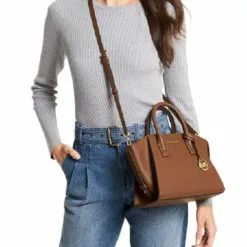 Michael Kors Avril Small Leather Top-Zip Satchel -Michael Kors store online michael kors 7648 3601046 5