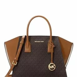 Michael Kors Avril Large Logo Top Zip Satchel