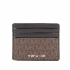 Michael Kors Cooper Tall 36U9LCRD1B Card Case In Brown Black