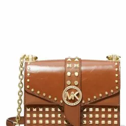 Michael Kors Greenwich Extra-Small Studded Patent Leather Crossbody Bag